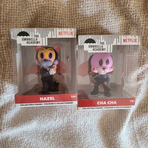 The Umbrella Academy Cha Cha and Hazel Figures